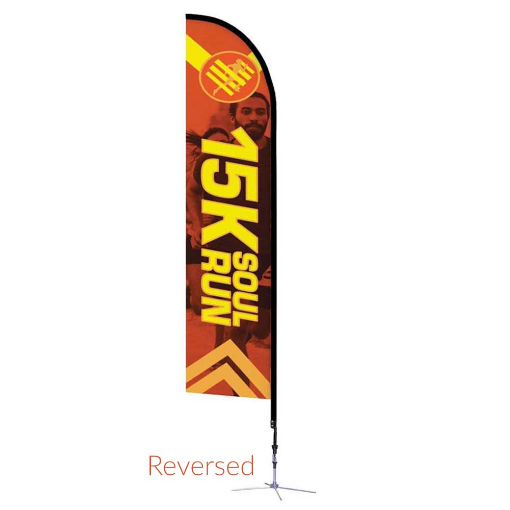ONE CHOICE® 14 ft. Feather Flag — Graphic Package / Single Sided Reversed / X Base